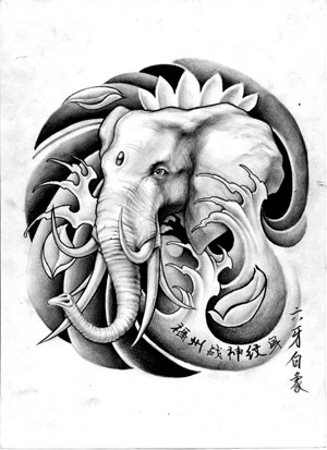 大象-福州纹身|福州战神纹身店