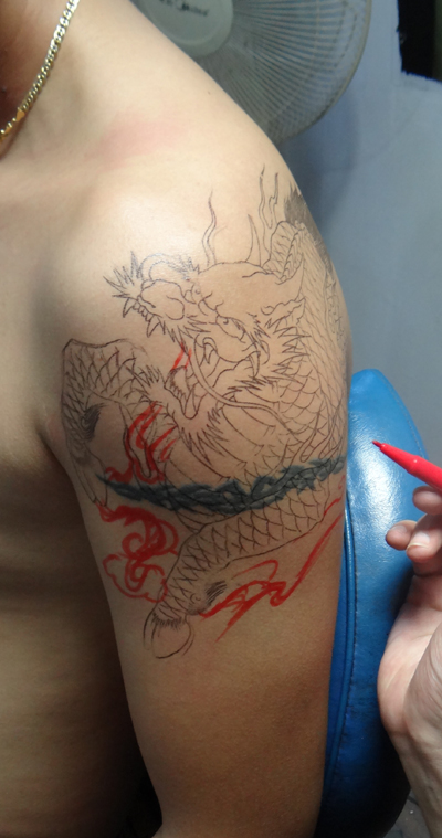 遮盖前 图腾纹身-福州纹身|福州战神纹身店